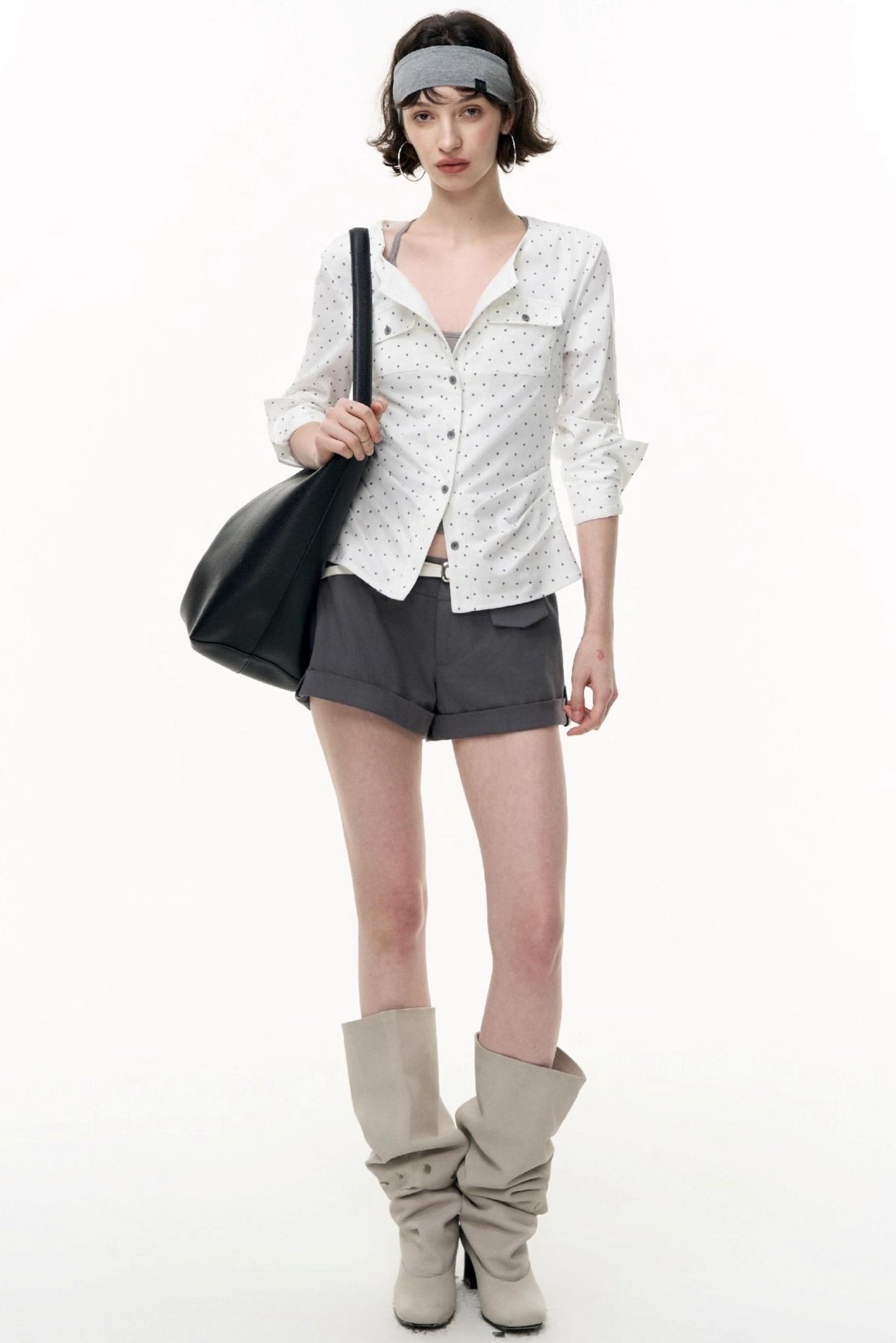 Retro Polka Dot Long Sleeve Shirt