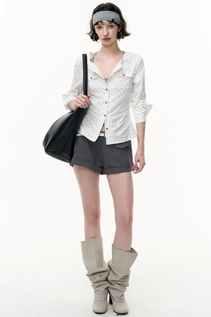 Retro Polka Dot Long Sleeve Shirt