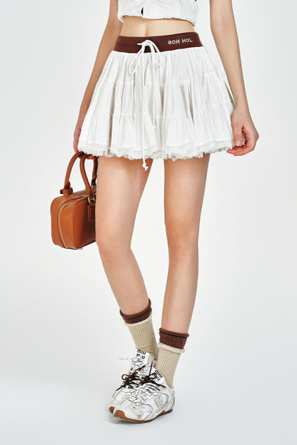 Pleated Mint Cake Skirt