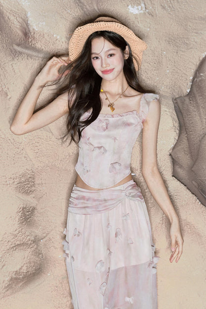 Floral Halter Skirt Set-Up