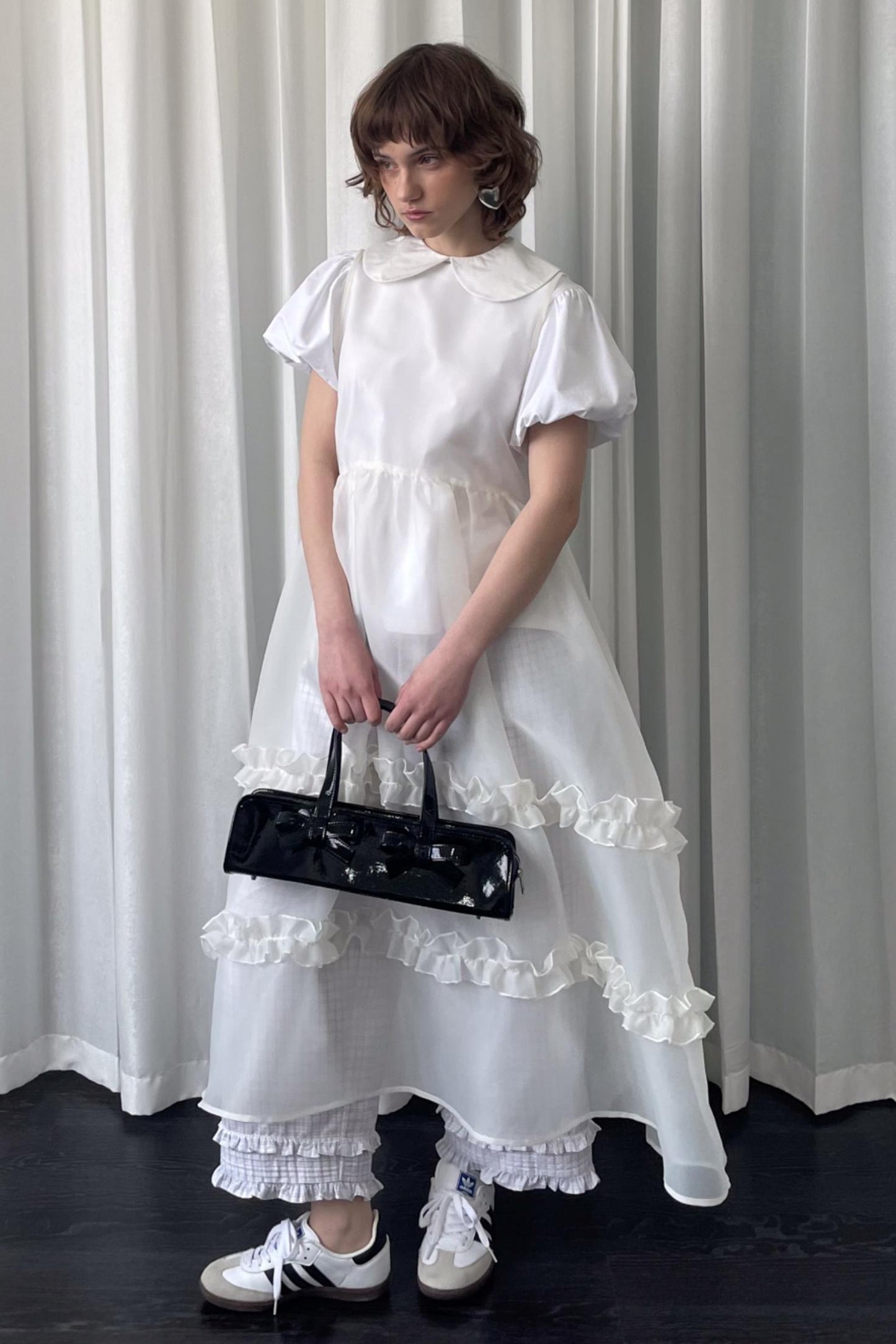 Lace Plaid Loose Fit Pants