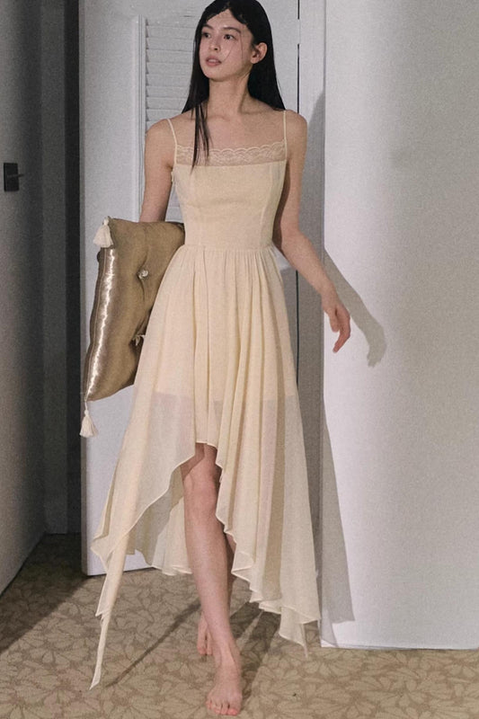 Dandelion Pleated Chiffon Slip Maxi Dress