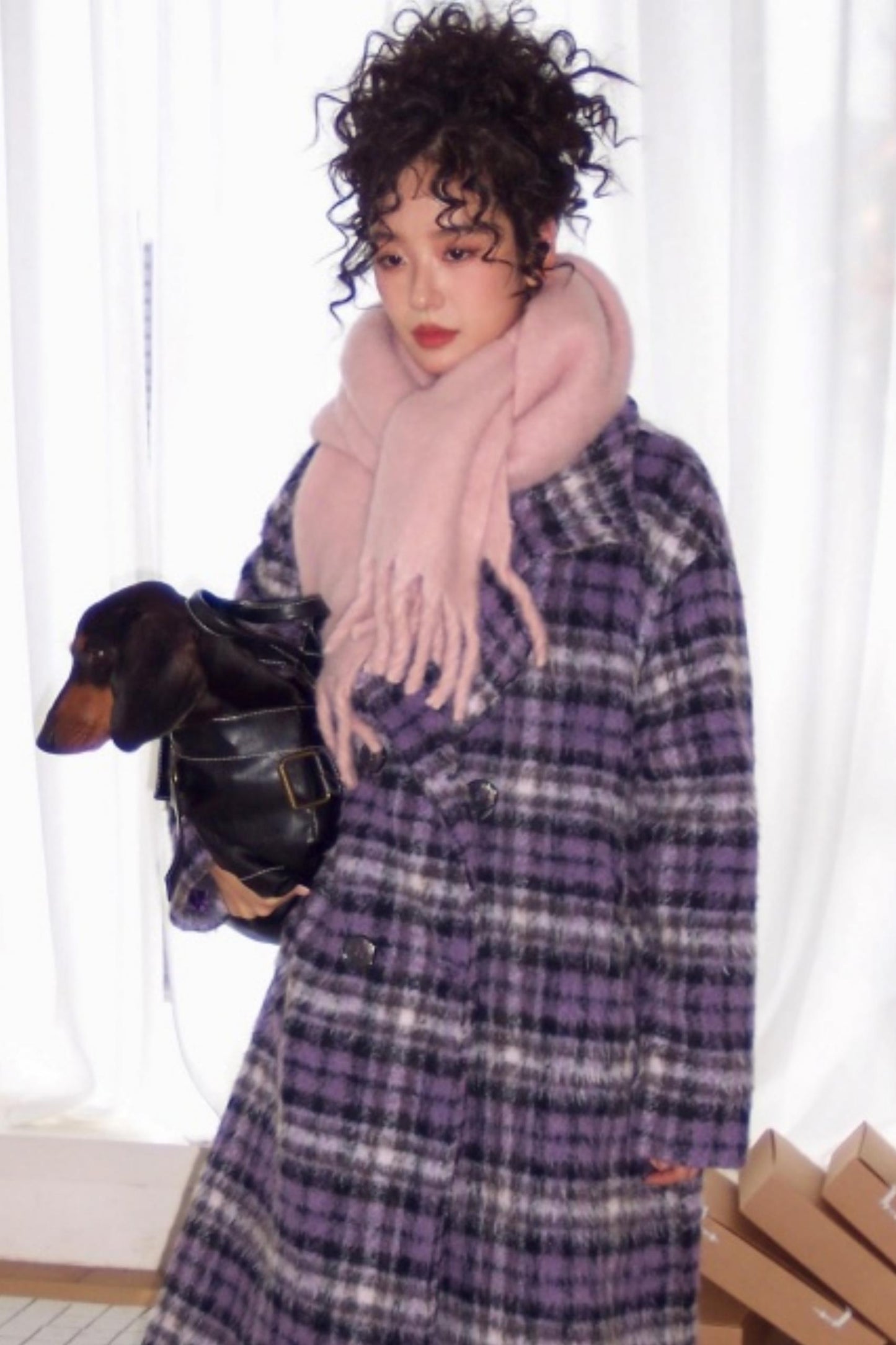 Mist Color Velvet Scarf