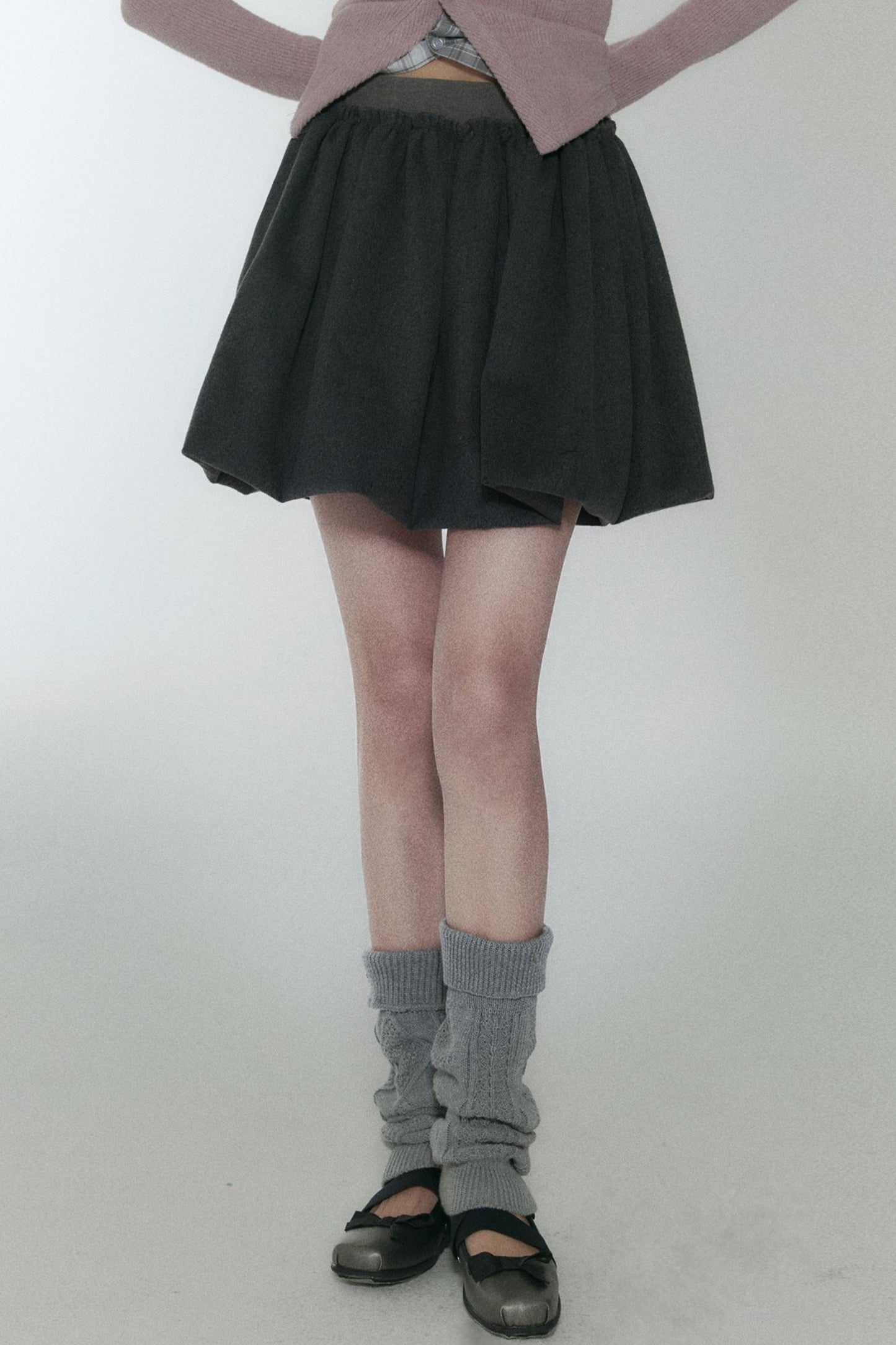 Pink Polka Dot Pleated Skirt