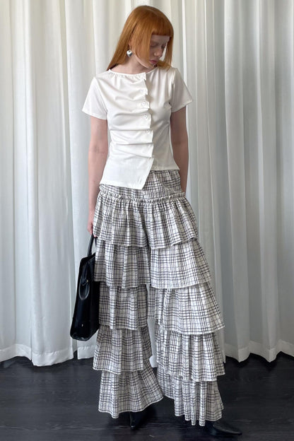 Plaid Wide-Leg Pants