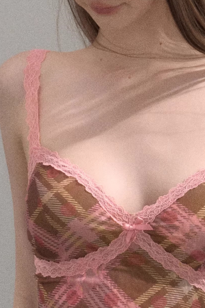Retro Plaid Camisole Top