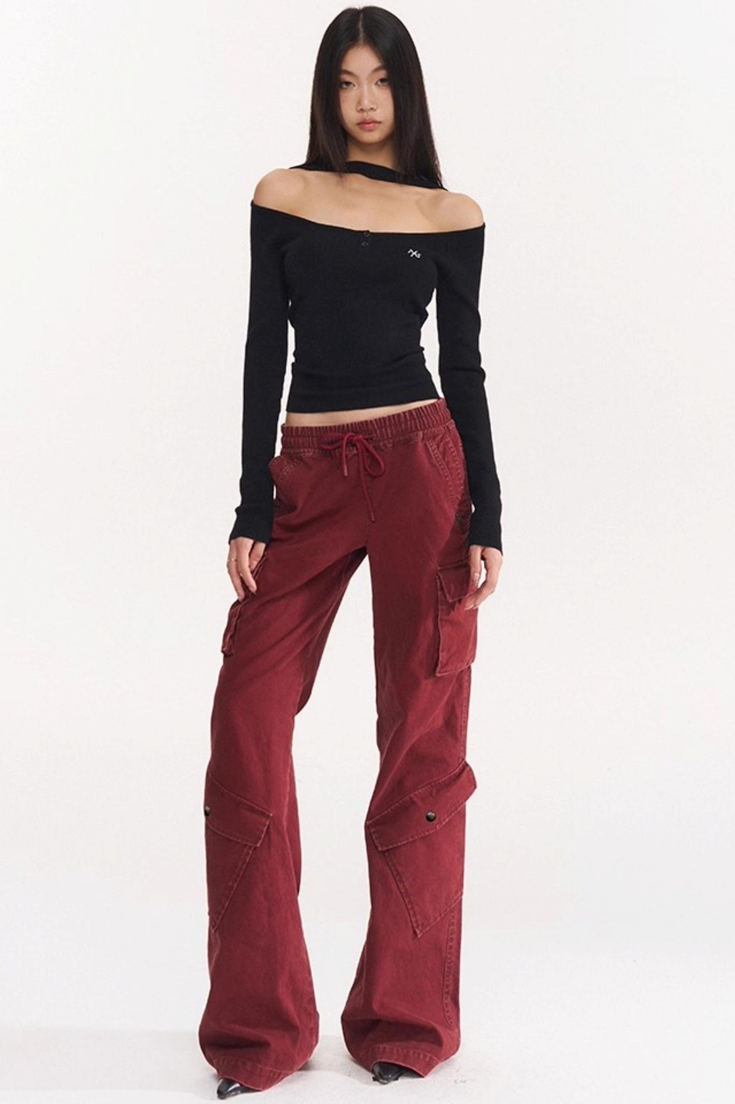 Red Vintage Cargo Pants