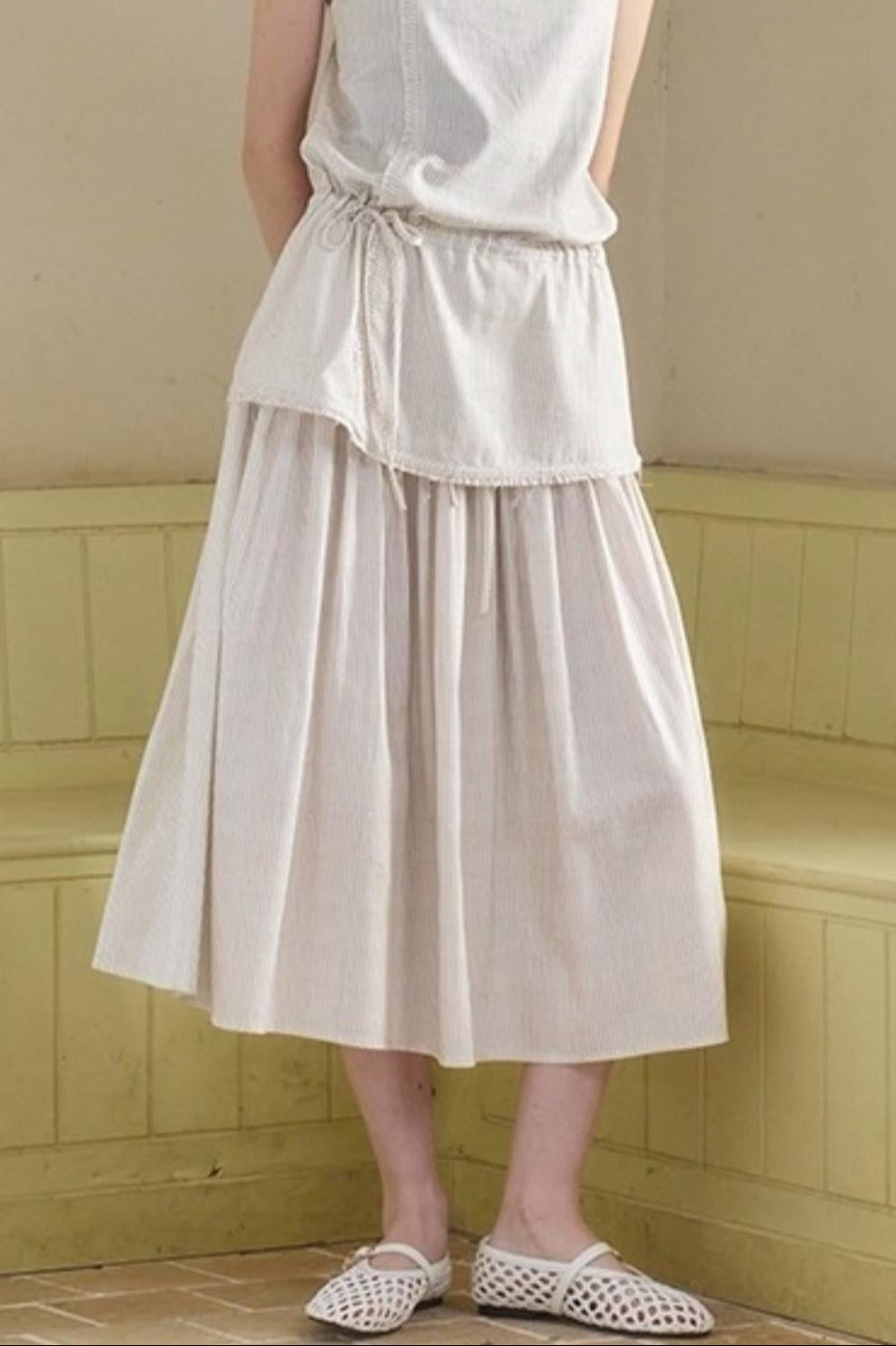 Retro Loose A-Line Stripe Skirt