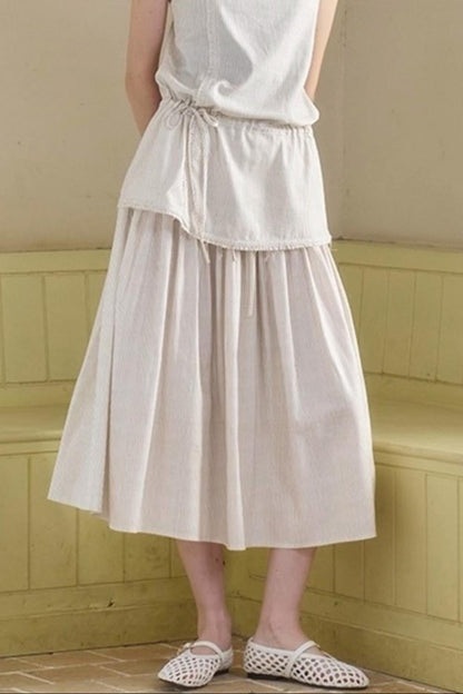 Retro Loose A-Line Stripe Skirt