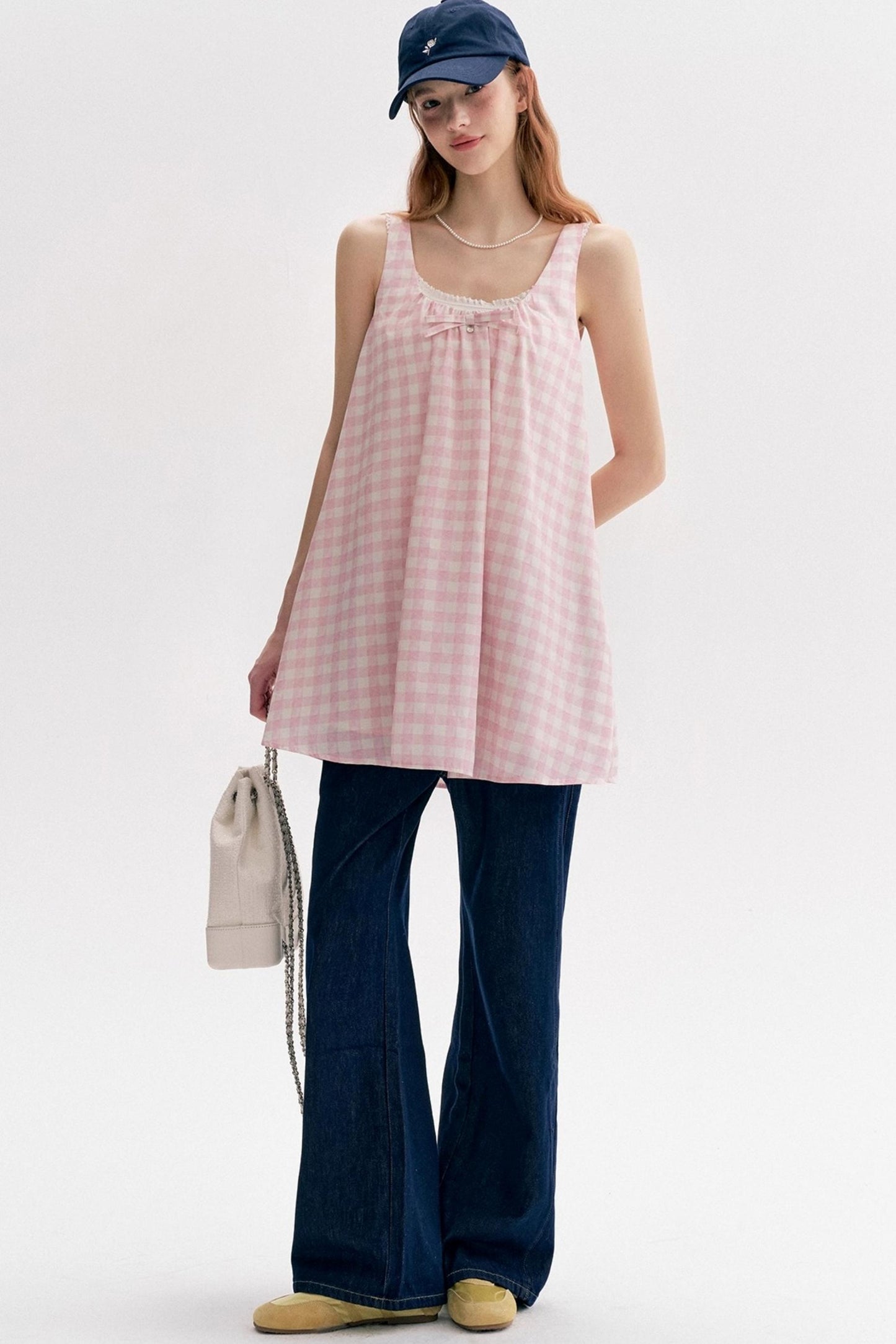 Custom Pink Plaid Pleated Short Dress