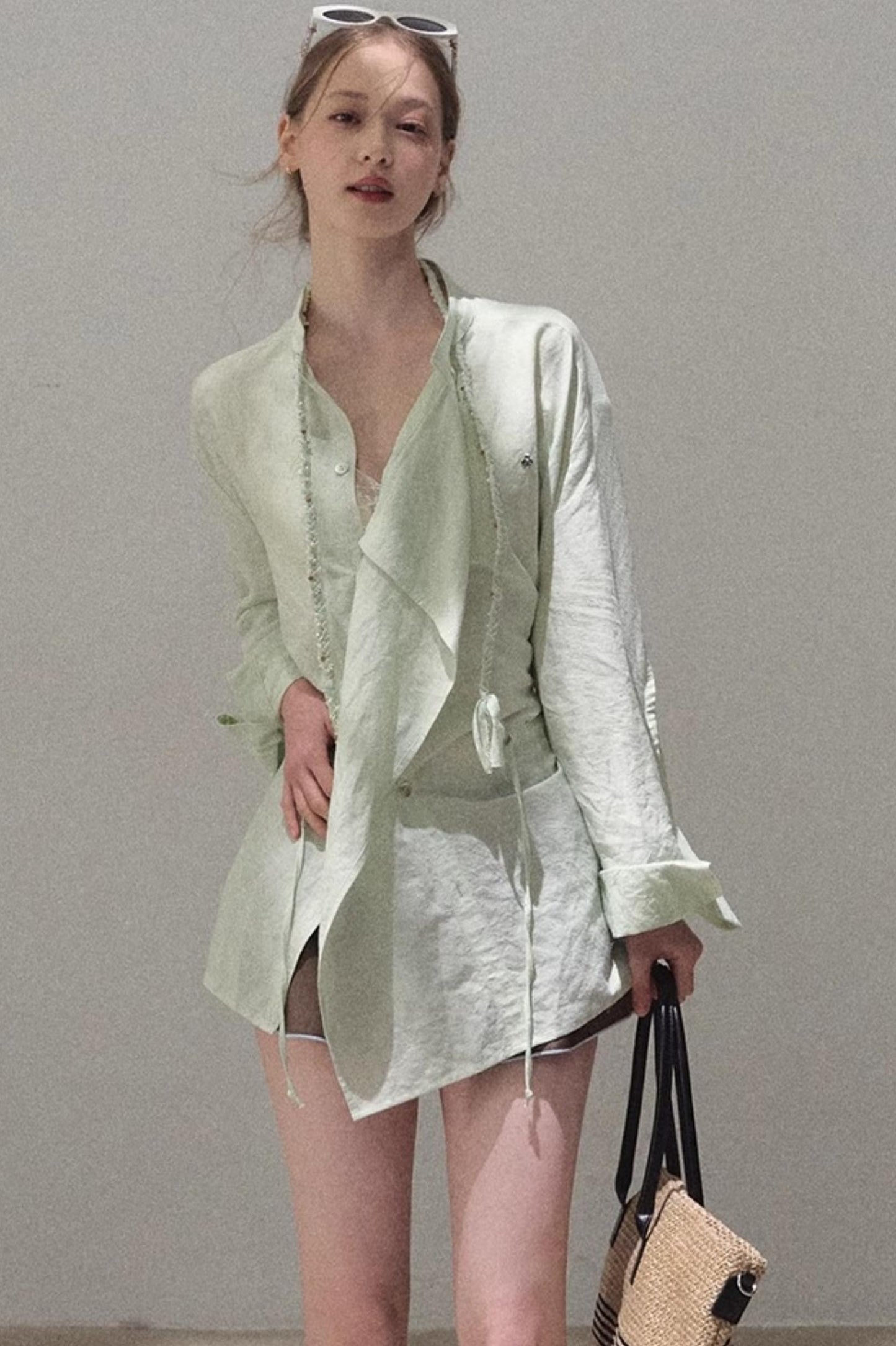 Eco-Luxe Striped Beaded Shirt