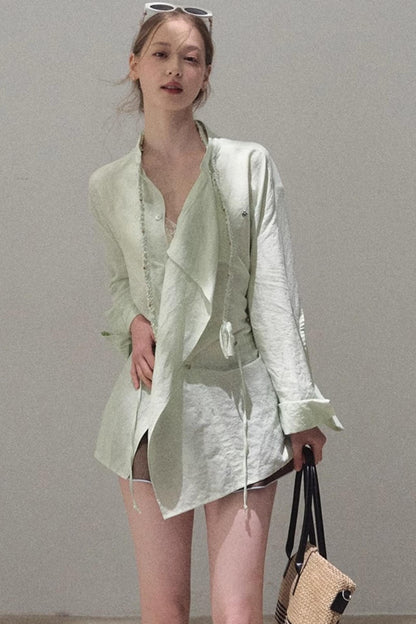 Eco-Luxe Striped Beaded Shirt