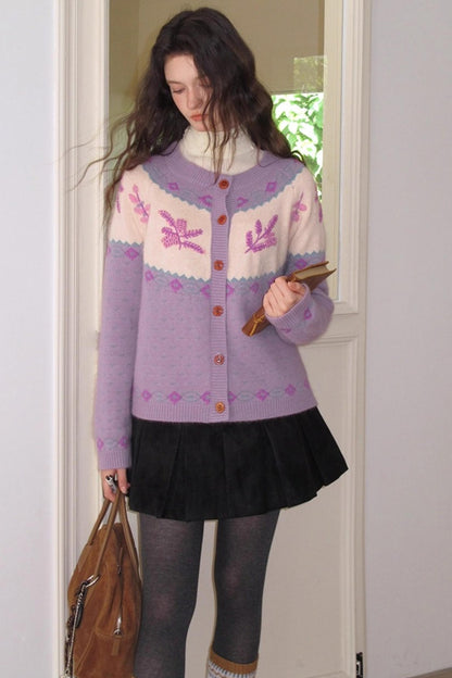 Vintage Distressed Leather Pleated Skirt