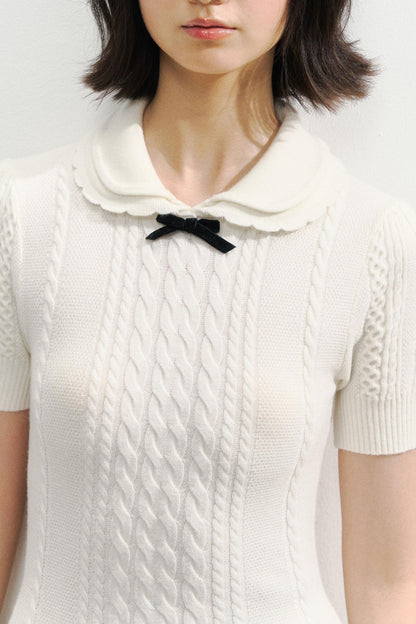 Slim Knit Pleated Dress