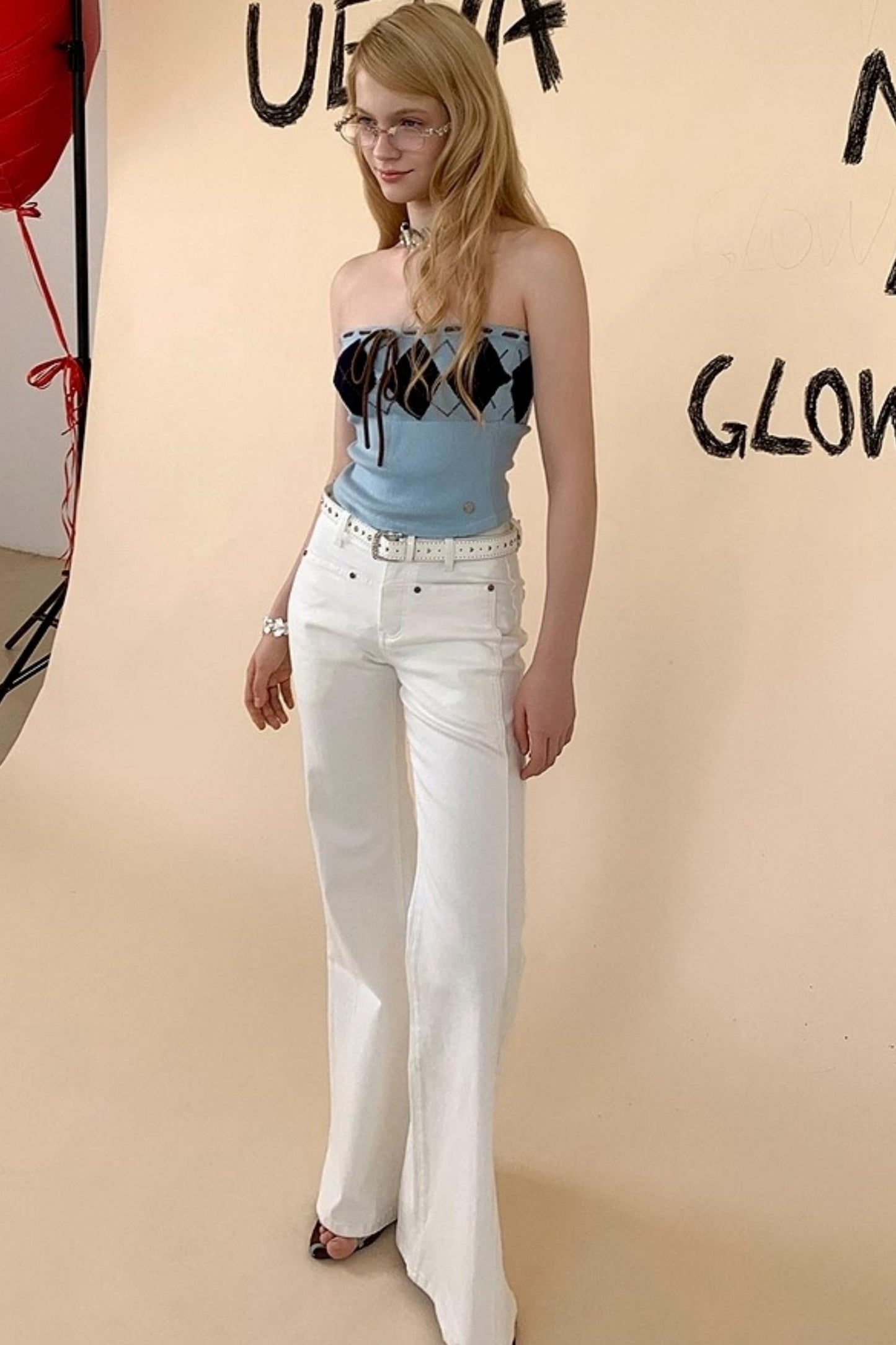 Blue Diamond Cashmere-Silk Smocked Top