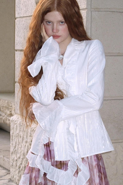 Dark Lace Waist Shirt & Skirt Set-Up