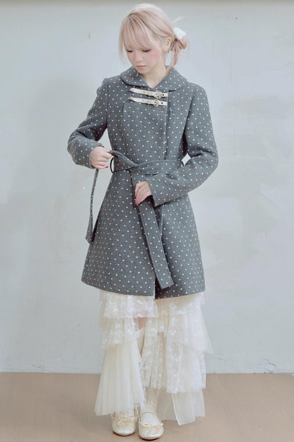 Retro Polka Dot Woolen Coat