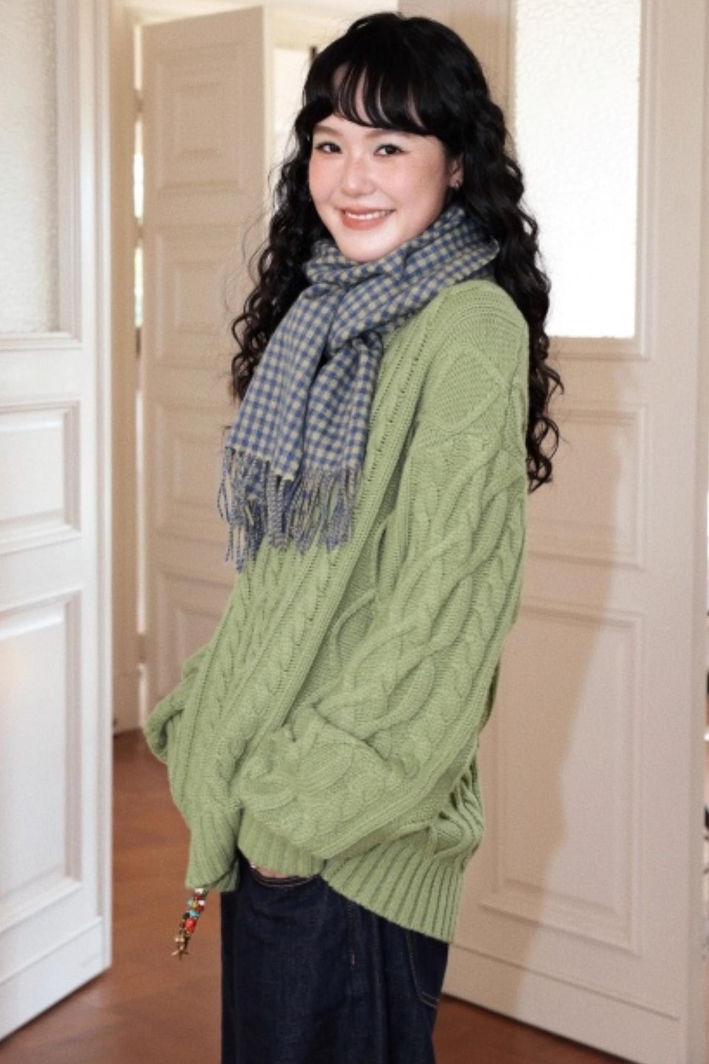 Sheep Wool Cable Knit Sweater