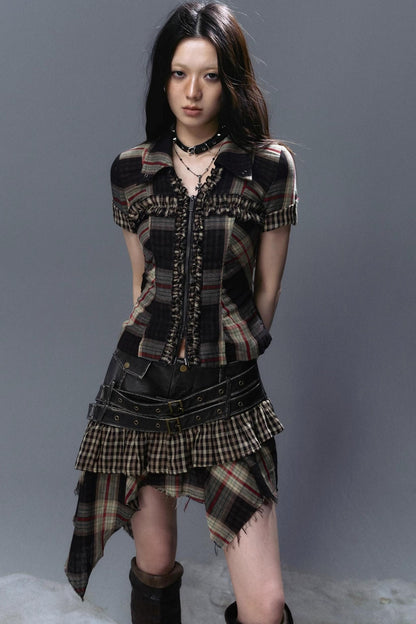 Vintage Lace Pleated Blouse