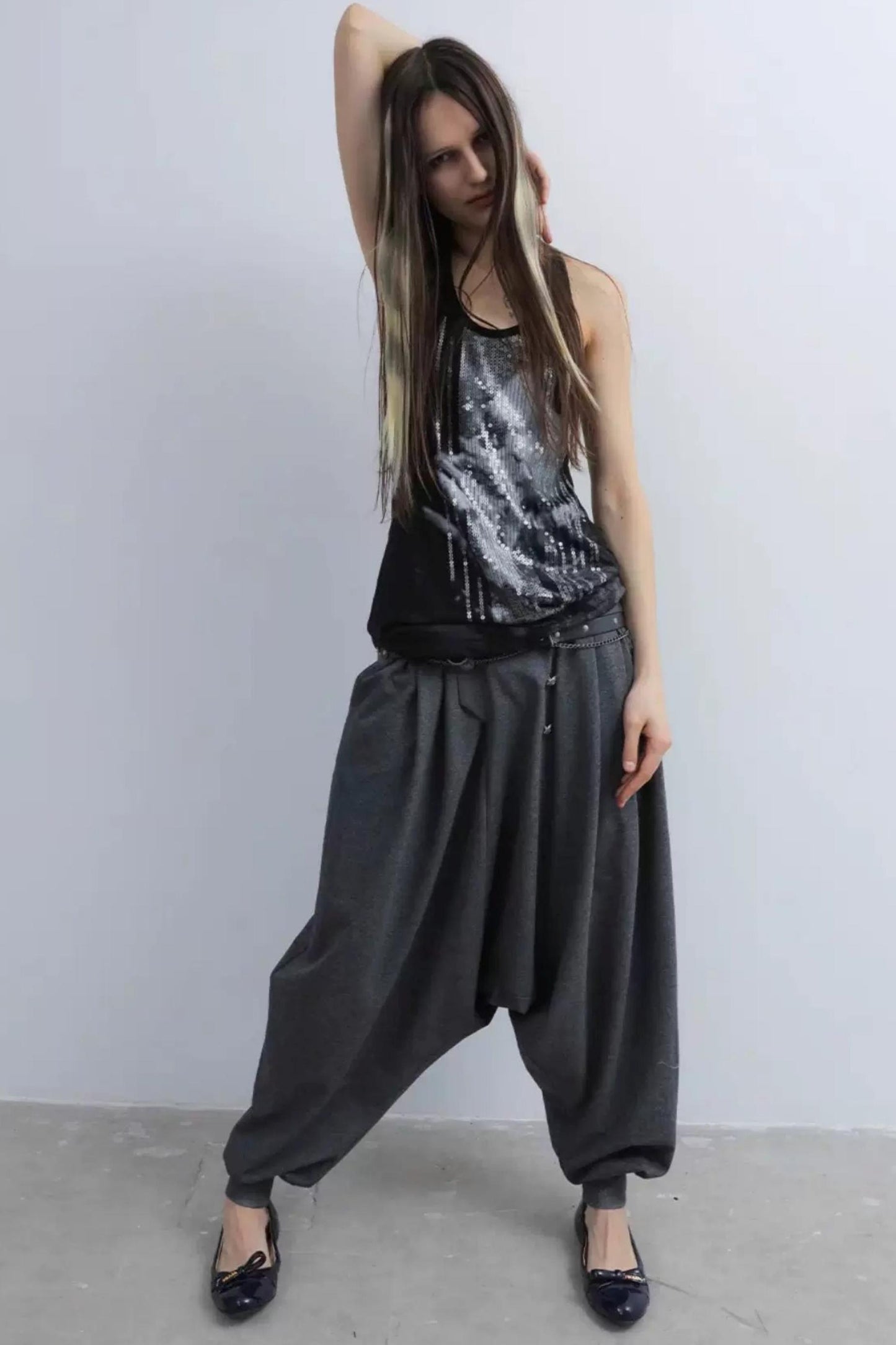 Retro Knit Harem Pants