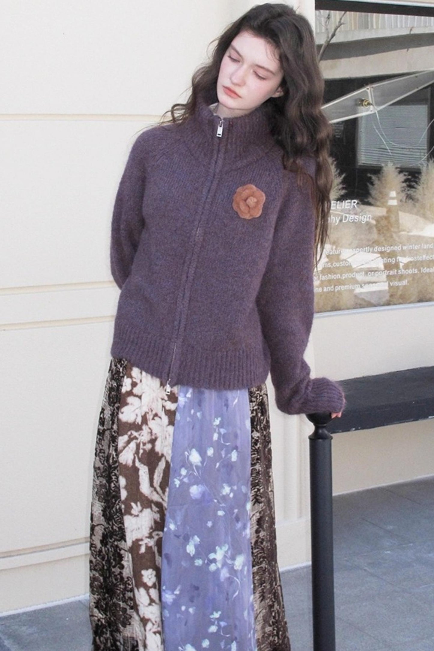 Alpaca 3D Flower Sweater