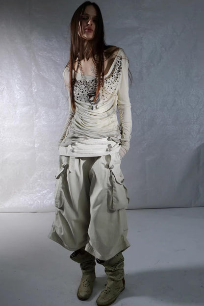 Retro Low-Waist Cargo Pants