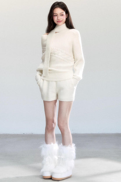 Korean Bat Sleeve Top Shorts Set-Up