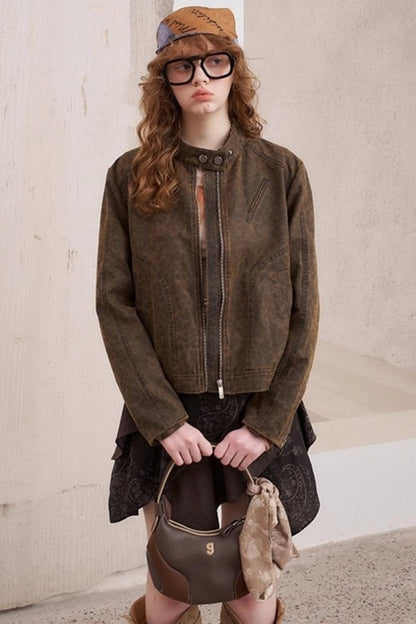 Washed Short Shoulder Jacket