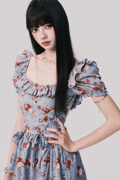 Asymmetrical Bubble Sleeve Dress