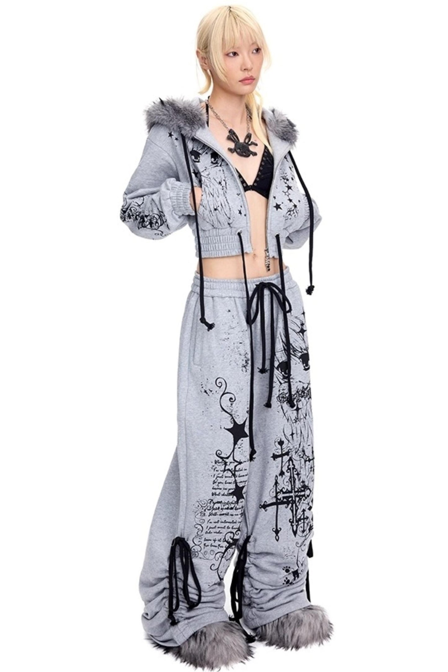 Graffiti Print Drawstring Sweatpants