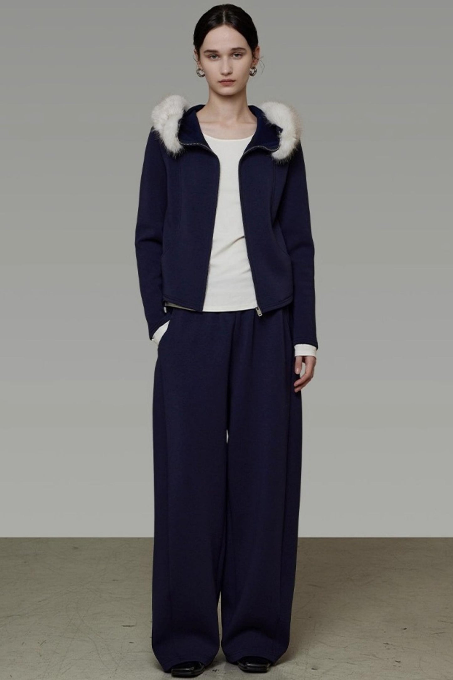 Fur Collar Jacket Set-Up