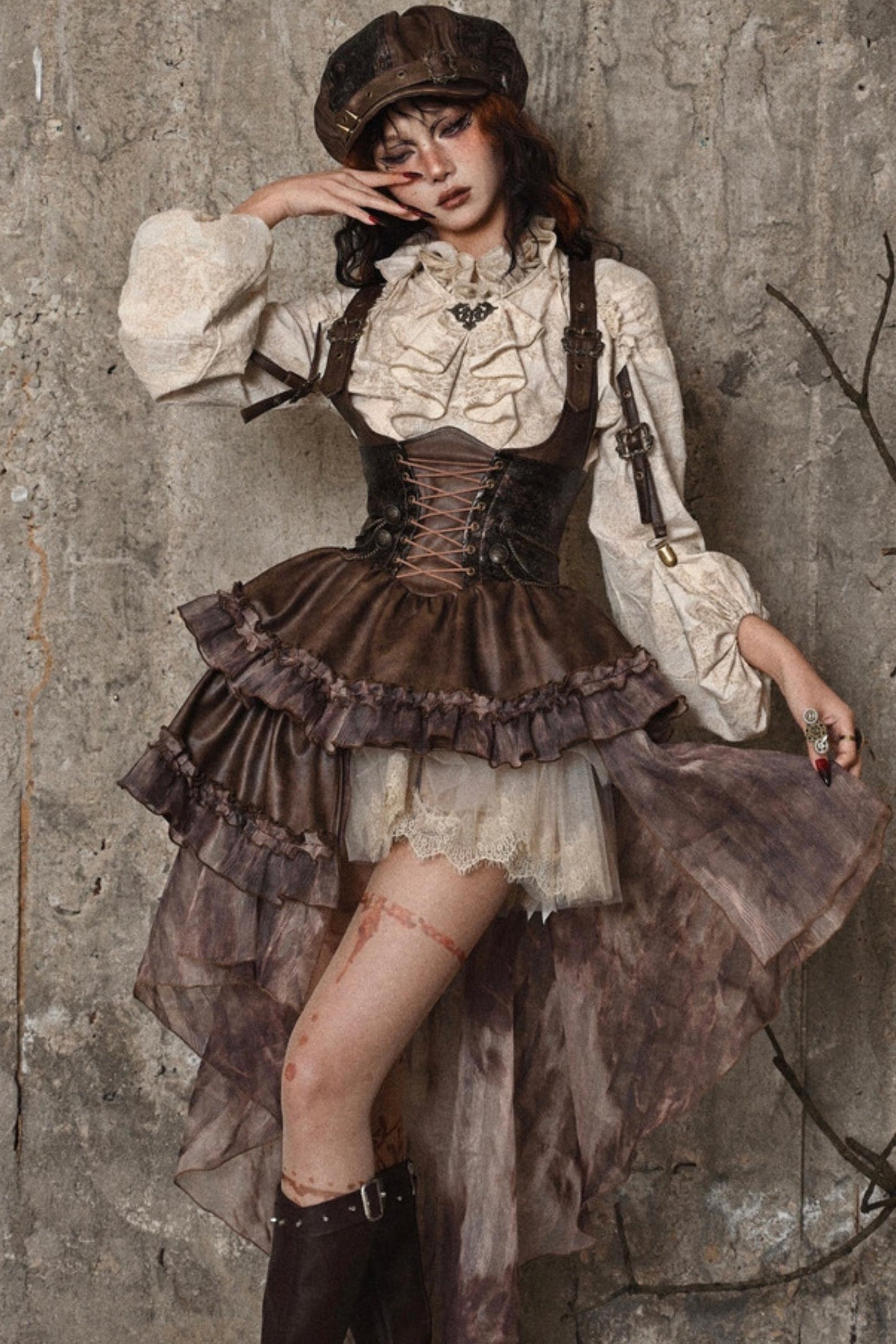 Halloween Steampunk Suspender Skirt