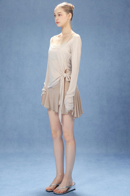 Chic U-Neck Corset Top Set