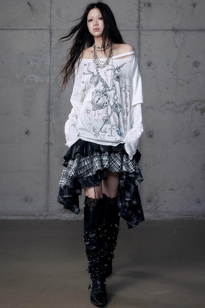 Wasteland Punk One-Shoulder T-Shirt