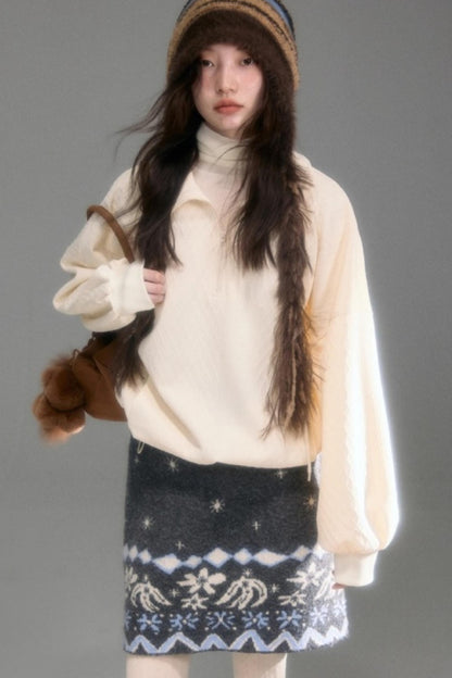 Snowflake Jacquard Cardigan Set-Up