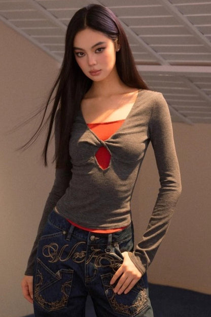 Color-Block Patchwork Base T-Shirt