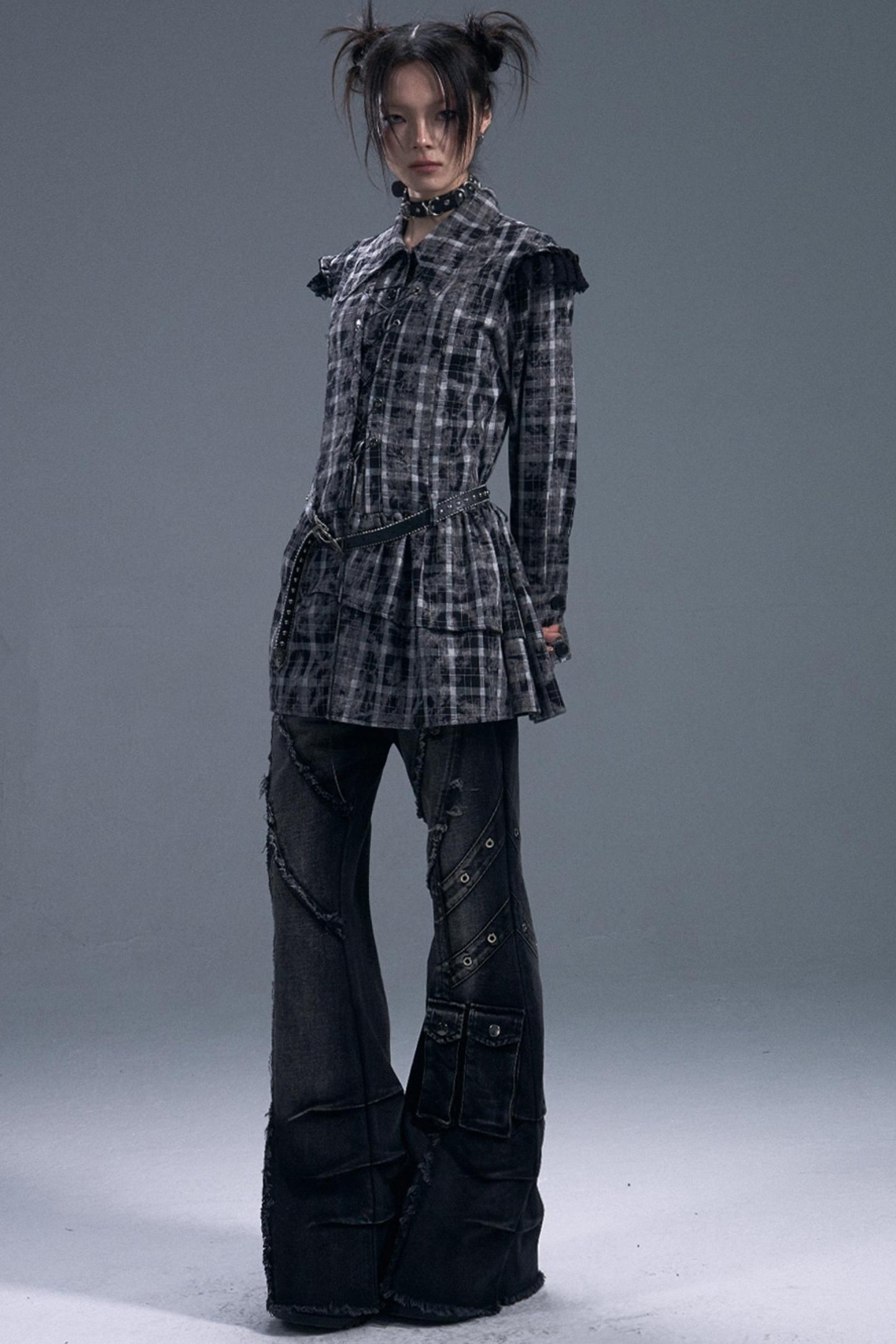 Casual Distressed Punk Bootcut Jeans