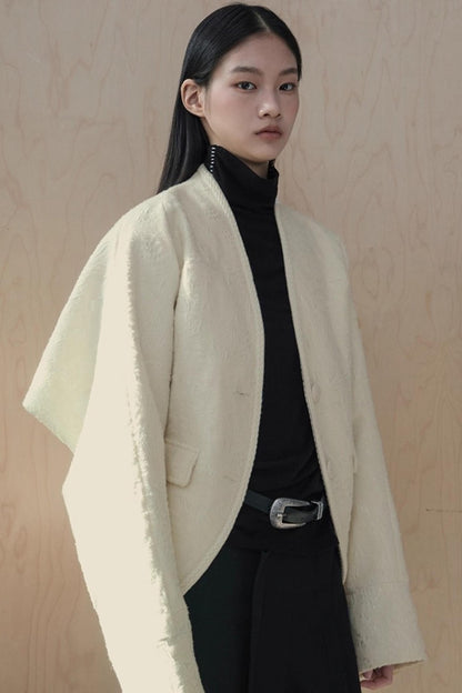 Color-Block High Neck Knit Top