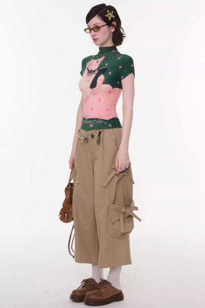 Forest Wanderer Khaki Cropped Pants