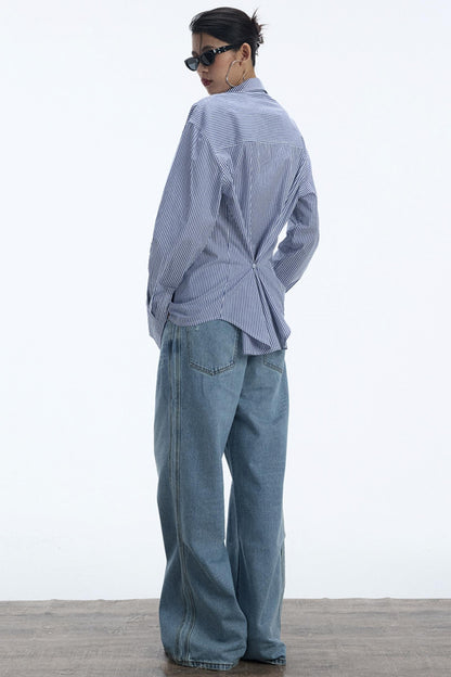 Blue And White Stripe Shirt