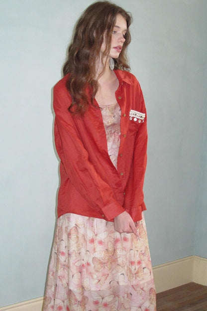 Slim Butterfly Sheer French Dress