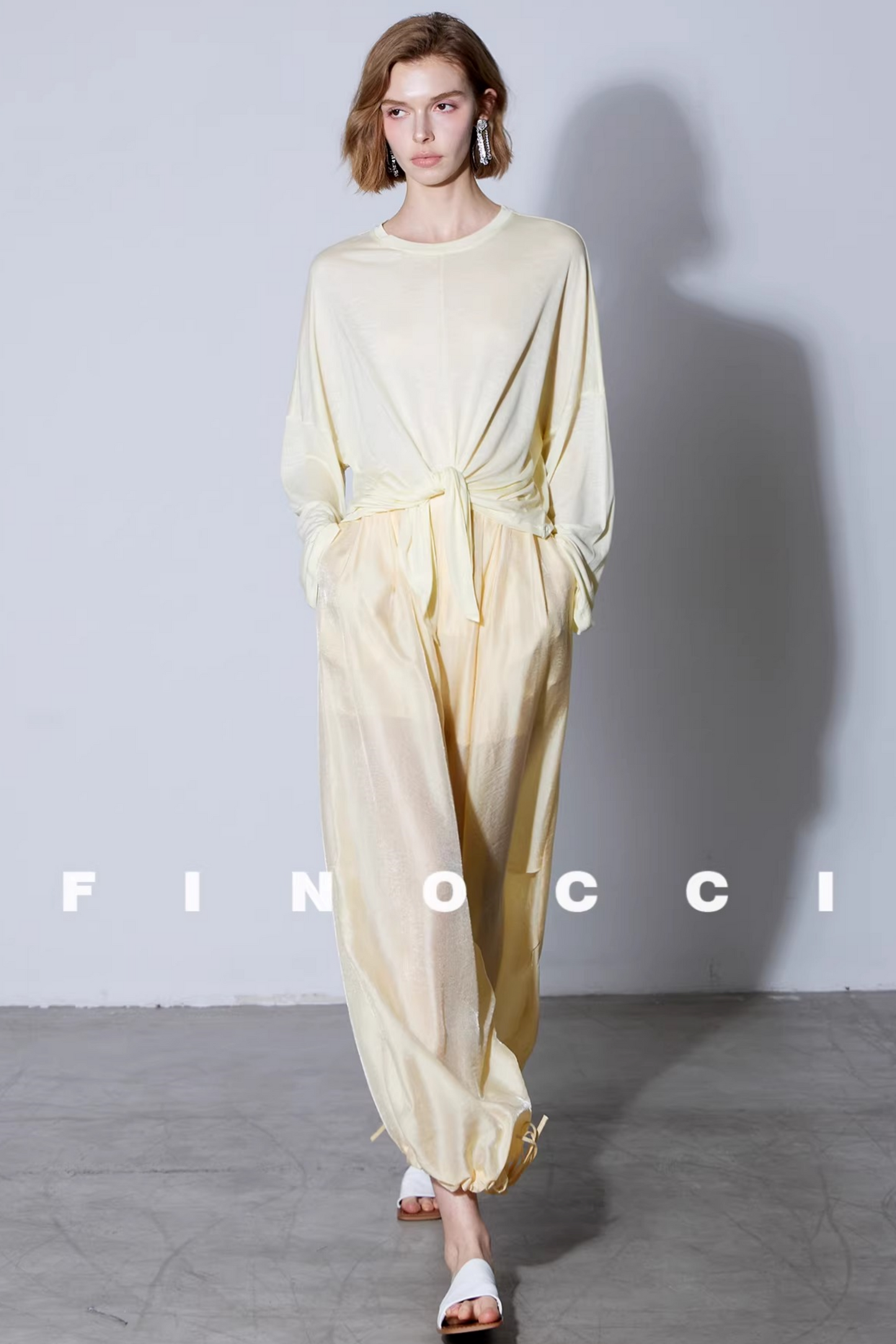 Mulberry Silk Shimmering Lantern Pants