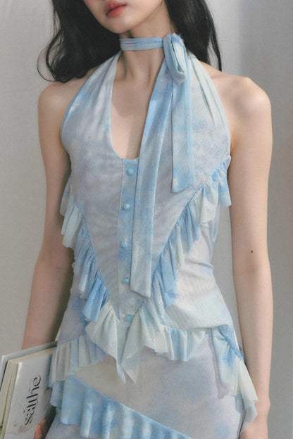 Sea Mint Halter Skirt Set-Up