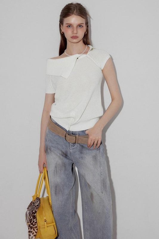 Asymmetric Loop Knit Top
