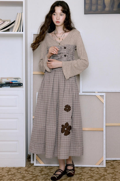 French Vintage Pastoral Flower Dress