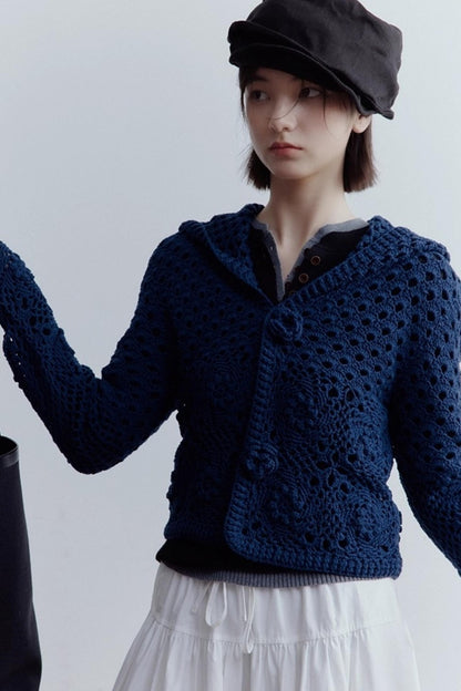 Midnight Rose Knitted Cardigan