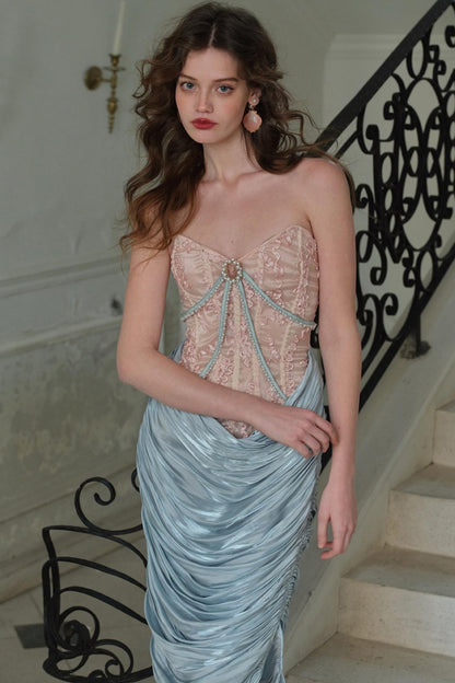 Lace Satin Sheath Dress