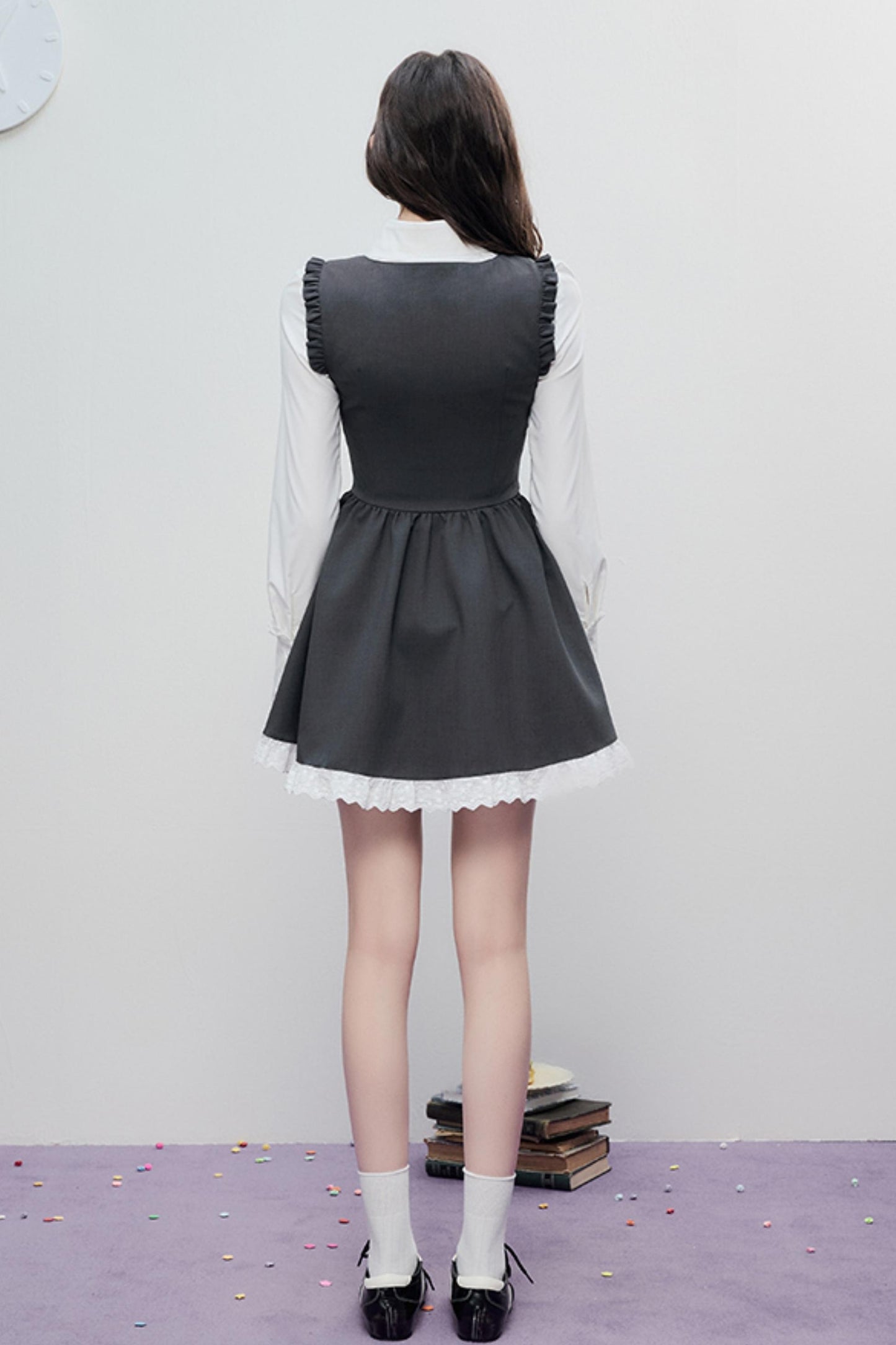 Spring Lace Bow Waist Tank Dress