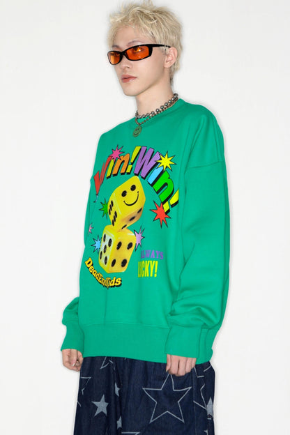 Smiley Dice Loose Sweat Top