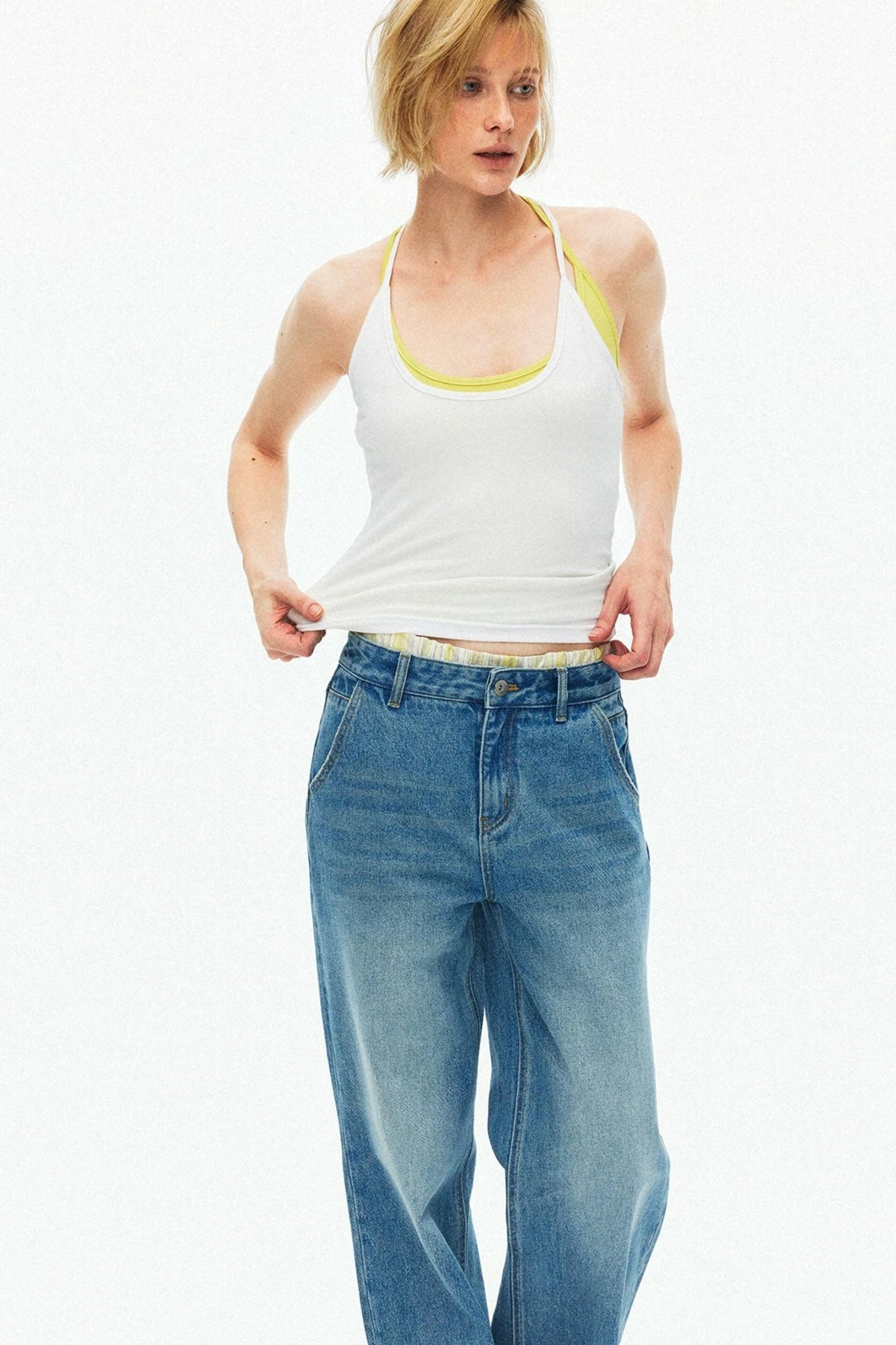 Vintage Distressed Cotton Jeans